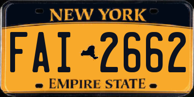 NY license plate FAI2662