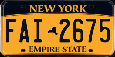 NY license plate FAI2675