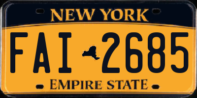 NY license plate FAI2685