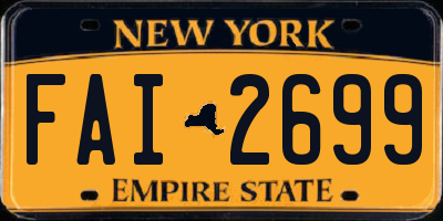 NY license plate FAI2699