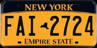 NY license plate FAI2724