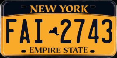 NY license plate FAI2743
