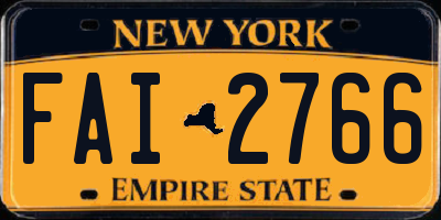NY license plate FAI2766