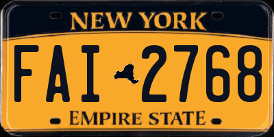 NY license plate FAI2768