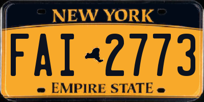 NY license plate FAI2773