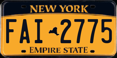 NY license plate FAI2775