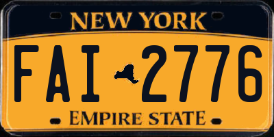 NY license plate FAI2776