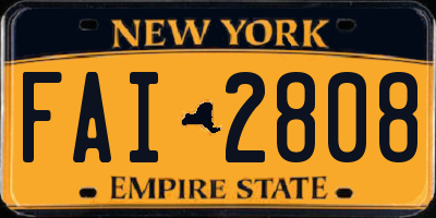 NY license plate FAI2808