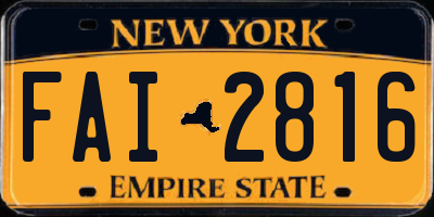 NY license plate FAI2816