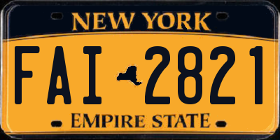 NY license plate FAI2821