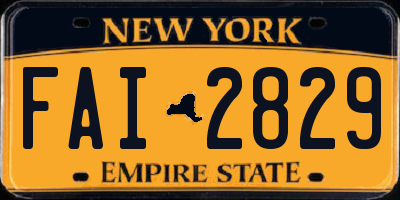 NY license plate FAI2829