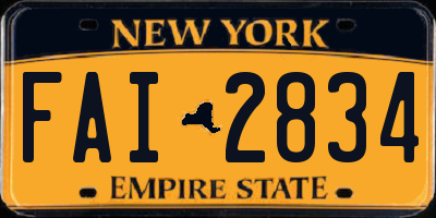 NY license plate FAI2834