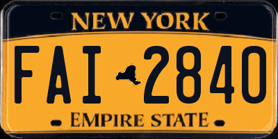 NY license plate FAI2840