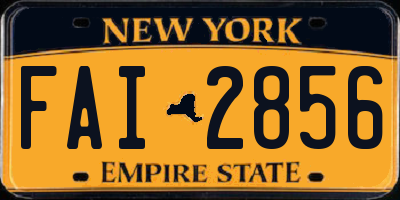 NY license plate FAI2856