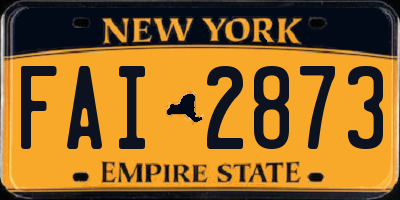 NY license plate FAI2873