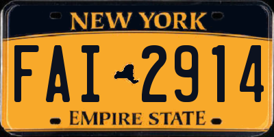 NY license plate FAI2914