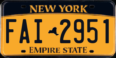 NY license plate FAI2951