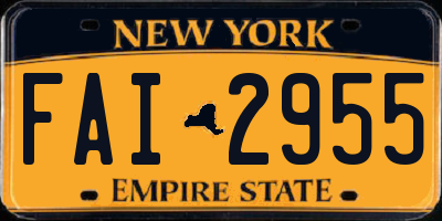 NY license plate FAI2955