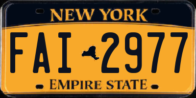 NY license plate FAI2977