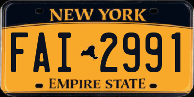 NY license plate FAI2991