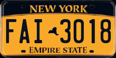 NY license plate FAI3018