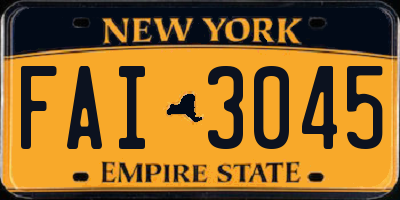 NY license plate FAI3045