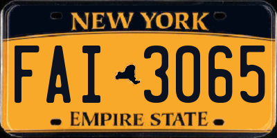NY license plate FAI3065