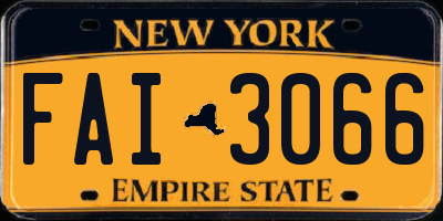 NY license plate FAI3066