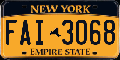 NY license plate FAI3068
