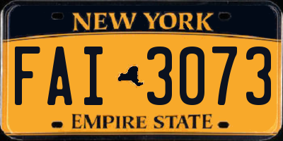 NY license plate FAI3073
