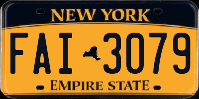 NY license plate FAI3079