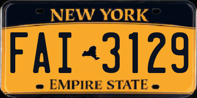 NY license plate FAI3129