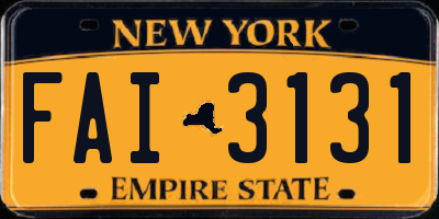 NY license plate FAI3131