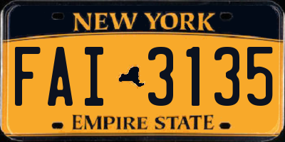 NY license plate FAI3135