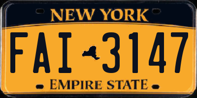 NY license plate FAI3147