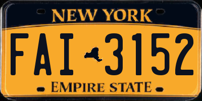 NY license plate FAI3152