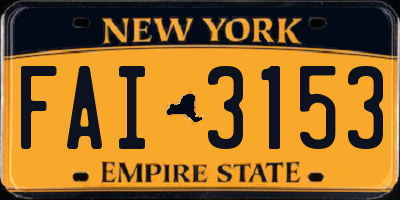 NY license plate FAI3153