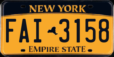 NY license plate FAI3158