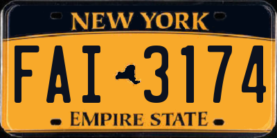 NY license plate FAI3174