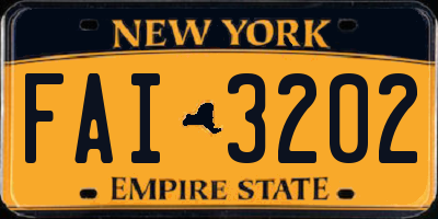 NY license plate FAI3202