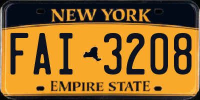 NY license plate FAI3208