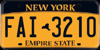 NY license plate FAI3210