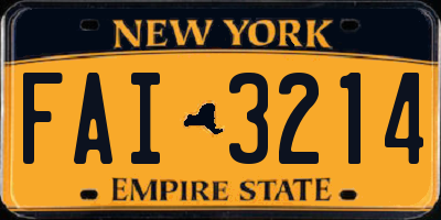 NY license plate FAI3214