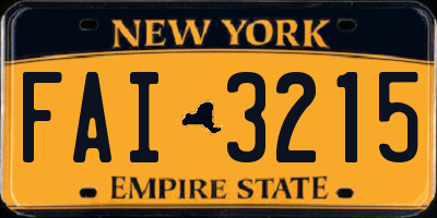 NY license plate FAI3215