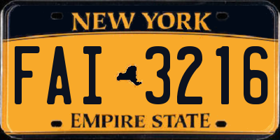 NY license plate FAI3216