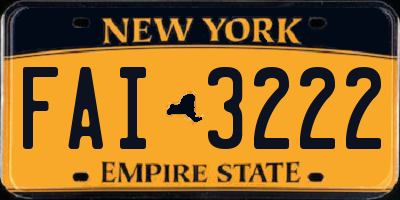 NY license plate FAI3222