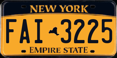 NY license plate FAI3225