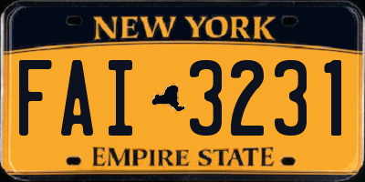 NY license plate FAI3231