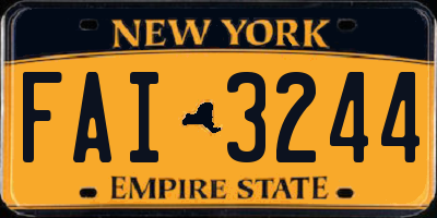 NY license plate FAI3244