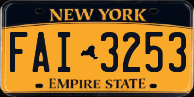 NY license plate FAI3253